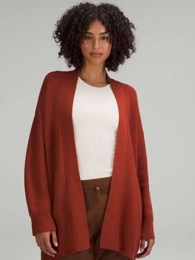NWT Lululemon Merino Wool-Blend Ribbed Long Wrap Sweater
Cayenne